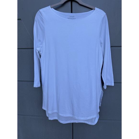 J. Jill Pure Jill Boat-neck Layered Tunic Top White Cotton Modal Women's Sz M - Picture 1 of 8
